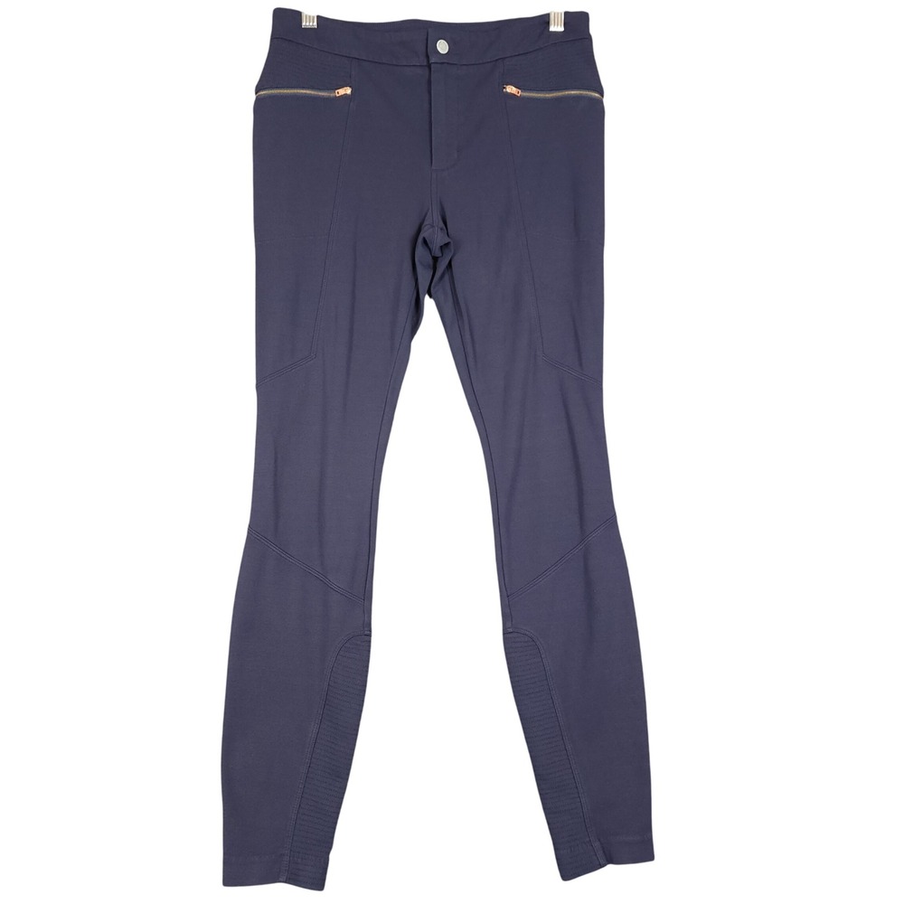 Athleta Navy Blue Zip Pocket Performance Pants Women's Size‎ 8 Moto Style